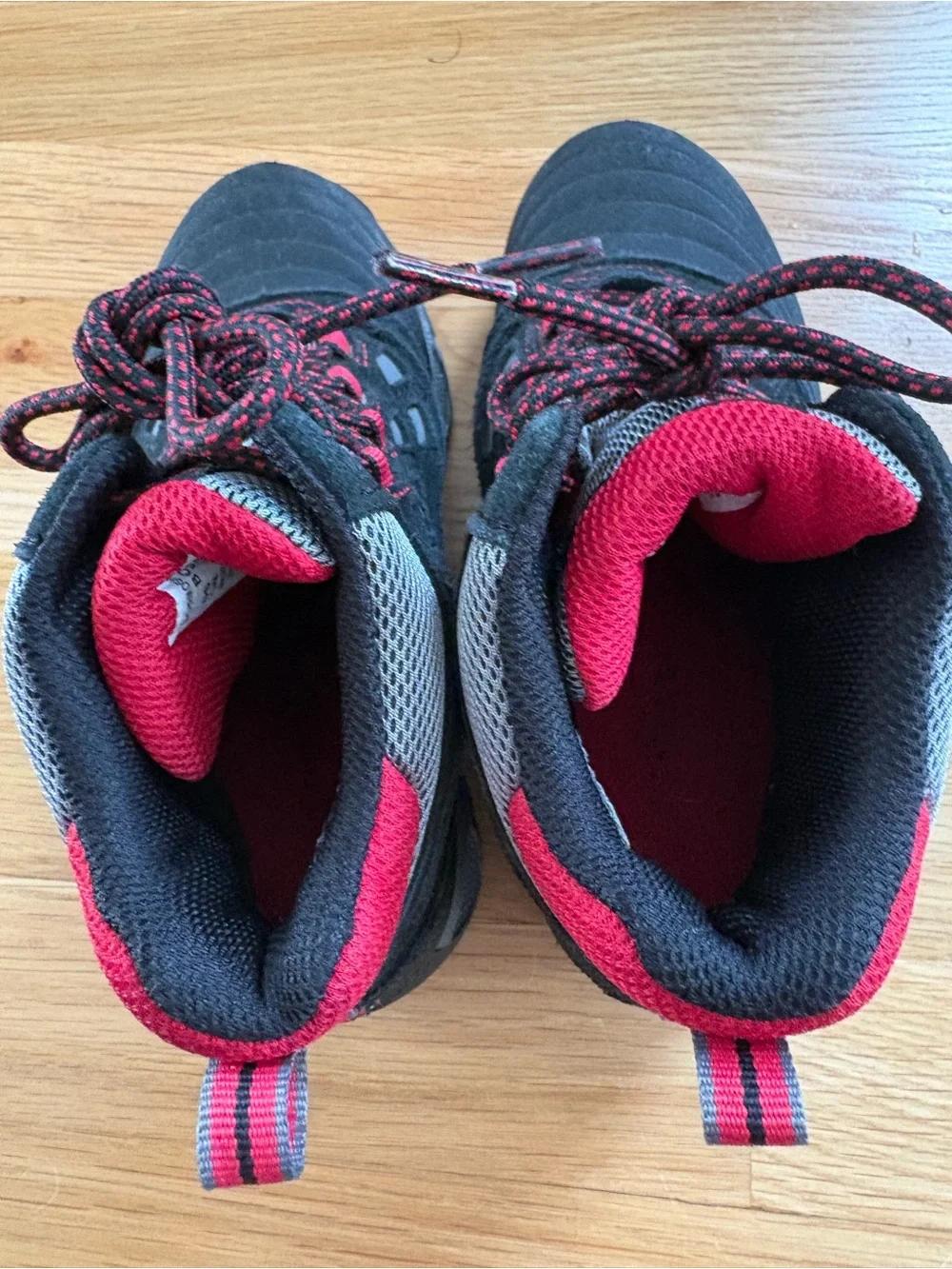 Kids Waterproof Black and Red Outdoor Boots